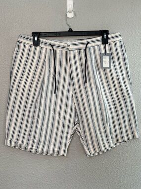 NWT Casati Milano | Italian Linen Blend Drawstring Shorts | Size 56 UK = 36 US